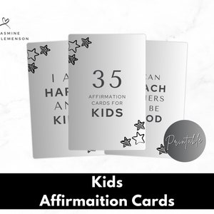 Carte di affermazione per bambini / Mazzo di positività quotidiana stampabile / Aumenta la fiducia in se stessi e l'autostima / Mentalità positiva per bambini / Download digitale