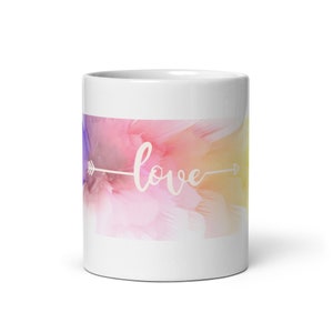 Love in Color White glossy mug