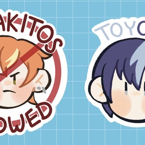 Project Sekai Akito Shinonome and Toya Aoyagi Funny Vinyl Stickers