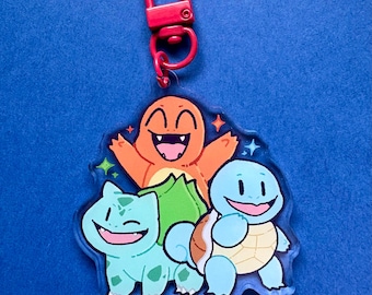 Kanto Starters Acrylic Key Chain