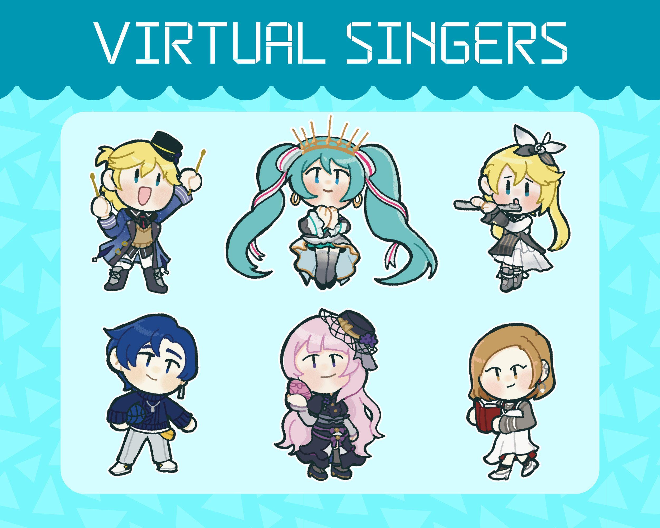 Vocaloid Virtual Singers Hatsune Miku, Len Kagamine, Rin Kagamine, Luka ...
