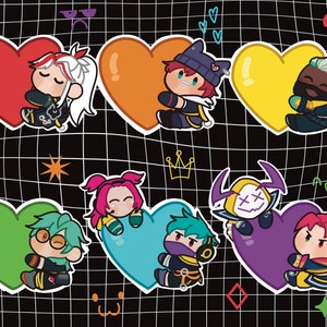 League of Legends HEARTSTEEL Holographic Die Cut Stickers - Yone, Sett, K&#39;sante, Ezreal, Aphelios, Kayn