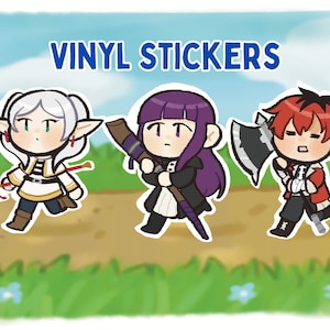 Frieren Beyond Journey&#39;s End Vinyl Stickers - Frieren, Fern, Stark