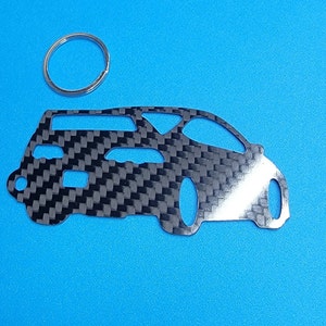 Carbon Fiber for Acura RSX (2002-2006) Inspired Keychain Lanyard 3D front view Glossy Twill