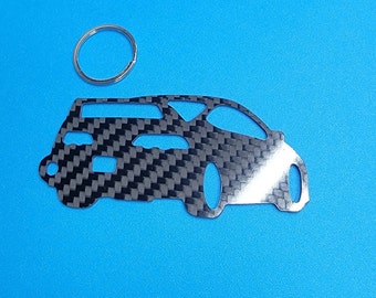 Carbon Fiber for Acura RSX (2002-2006) Inspired Keychain Lanyard 3D front view Glossy Twill