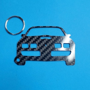 Carbon Fiber for Pontiac Firebird Trans Am (1979-1981) Inspired Keychain Lanyard front  view Glossy Twill gift christmas
