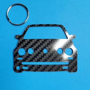 Carbon Fiber for Volkswagen Golf GTI MK2 (1984-1992) 2nd Generation Inspired Keychain Lanyard front view Glossy Twill