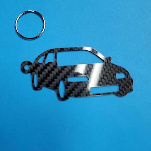 Carbon-Faser für HONDA Civic CRX B16 (1988-1991) Inspiriert Schlüsselanhänger Lanyard 3d Vorderansicht Glänzender Twill