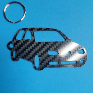 Carbon Fiber for Volkswagen Golf GTI Mk4 (1998-2004) Inspired Keychain Lanyard 3d front view Glossy Twill