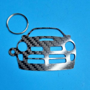 Carbon Fiber for Dodge Neon SRT-4 (2003-2005)  Inspired Keychain Lanyard  front view Glossy Twill
