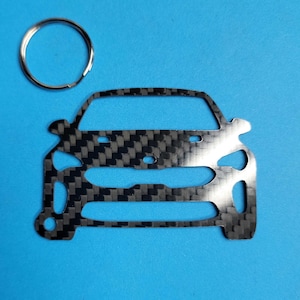 Carbon Fiber for Kia Stinger (2018-2020) Inspired Keychain Lanyard  front view Glossy Twill