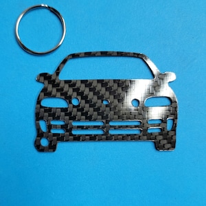 Carbon Fiber for Lexus SC400 (1992-1996) Inspired Keychain Lanyard  front view Glossy Twill