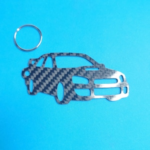 Carbon Fiber for Subaru WRX STi (2004-2005) bug eye Inspired Keychain Lanyard 3d front view Glossy Twill gift