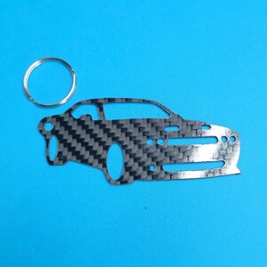 Carbon Fiber for Dodge Challenger (2008-2023) Hell cat Inspired Keychain Lanyard  front view Glossy Twill