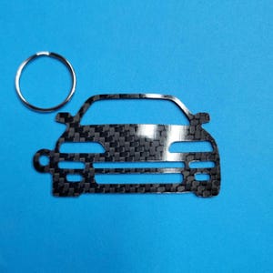 Karbon-Faser für HONDA Civic CRX B16 (1988-1991) Inspiriert Schlüsselanhänger Lanyard Vorderansicht Glänzender Twill