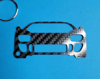 Kohlefaser für Ford ID40 (1964-1965) inspiriert Schlüsselanhänger Lanyard Vorderansicht glänzender Twill