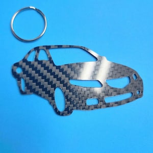 Carbon Fiber for Acura TSX (2004-2008) Inspired Keychain Lanyard 3d front stance view Glossy Twill