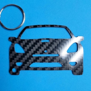 Carbon Fiber for Toyota Celica T230 (1999-2006) 7th Generation Inspired Keychain Lanyard  front view Glossy Twill