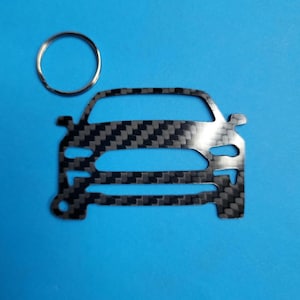 Carbon Fiber for Ford Mustang GT S550 (2018-2023) Inspired Keychain Lanyard front view Glossy Twill fits Carroll Shelby  Cobra