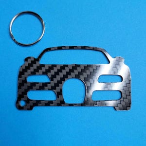 Carbon Fiber for Bugatti Veyron (2005-2011) Inspired Keychain Lanyard FRONT view Glossy Twill