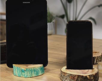 Handmade Log Phone Holder,Gamal Wood Phone Holder