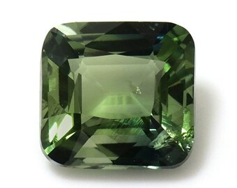 Teal Sapphire, 1.56 Carat, Cushion Shape, Unheated, Loose Gemstone, Green Gemstone, Blue Green Sapphire, Faceted Stone for Jewellery Making