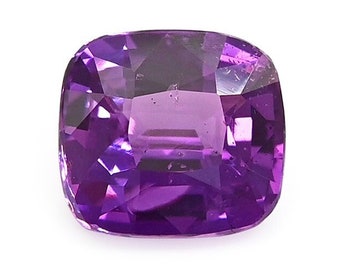 Natural Purple Sapphire, 1.63 Carat, Unheated, Cushion Shape, Loose Gemstone,Faceted Gemstone, For Jewelry Making