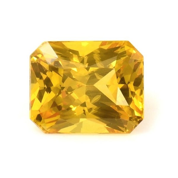 Natural Yellow Sapphire, 1.51 Carat, Heated, Eye Clean, Radiant Cut, Loose Gemstone Faceted Gemstone, For Jewelry Making