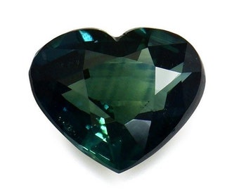 Teal Sapphire, 1.43 Carat, Heated, Heart Shape, Loose Gemstone, Green Gemstone, Blue Green Sapphire, Faceted Stone for Jewellery Making