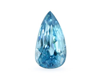 Blue Zircon, 2.13 Carat, Pear Shape, Eye Clean, Faceted Loose Gemstone, December Birthstone