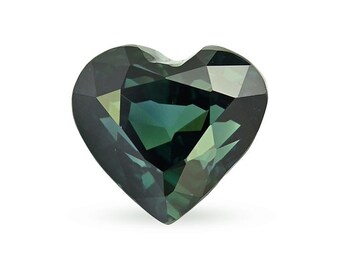Teal Sapphire, 1.51 Carat, Unheated, Heart Shape, Faceted Stone for Jewelry Make