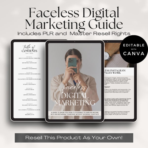 Faceless Digital Marketing Guide with Master Resell Rights (MRR) & Private Label Rights (PLR), How To Sell Online With A Faceless Account