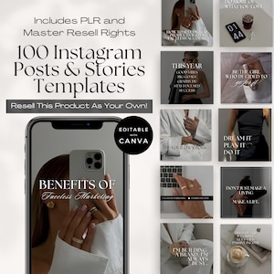 Instagram Templates For Faceless Digital Marketing and Digital Products, Instagram Post with Master Resell Rights MRR & Private Label Rights