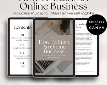 How To Start An Online Business Ebook Template with Master Resell Rights (MRR) and Private Label Rights (PLR), Done For You Ebook To Resell