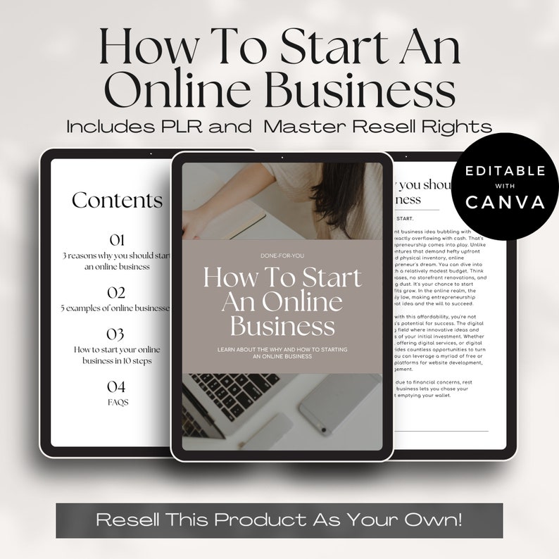 How To Start An Online Business Ebook Template with Master Resell Rights MRR and Private Label Rights PLR, Done For You Ebook To Resell image 1