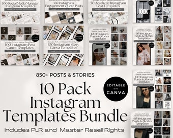 Ultimate Resell Instagram Templates Bundle Ideal For Passive Income Includes Master Resell Rights and Private Label Rights, MRR & PLR, Canva