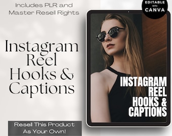Instagram Reel Hooks and Captions, PLR, Done For You Hooks For Social Media, Engage & Grow Your Instagram Following, Resell Rights Included