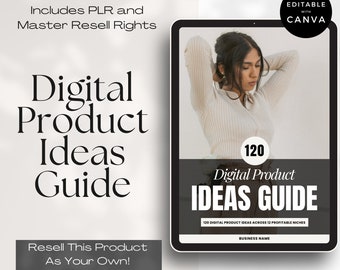 Guida alle idee di prodotti digitali PLR con diritti di rivendita, Ebook di prodotti digitali fatto per te da rivendere, MRR, Diritti di etichetta privata inclusi, Canva