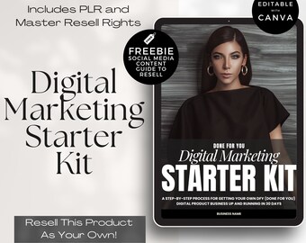 Digital Marketing Starter Kit with Master Resell Rights MRR and Private Label Rights PLR, Done For You Digital Marketing Guide, DFY Playbook