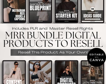 Master Resell Rights Bundle, Done For You Digital Products To Resell, Digital Marketing, Social Media, Passive Income, PLR & MRR, Canva
