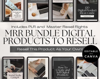 Plr Canva Template Bundle with Master Resell Rights, Done For You PLR MRR Ebooks, Passive Income, 8 DFY Digital Products with Resell Rights