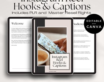 Instagram Reel Hooks and Captions, PLR, Done For You Hooks For Social Media, Engage & Grow Your Instagram Following, Resell Rights Included