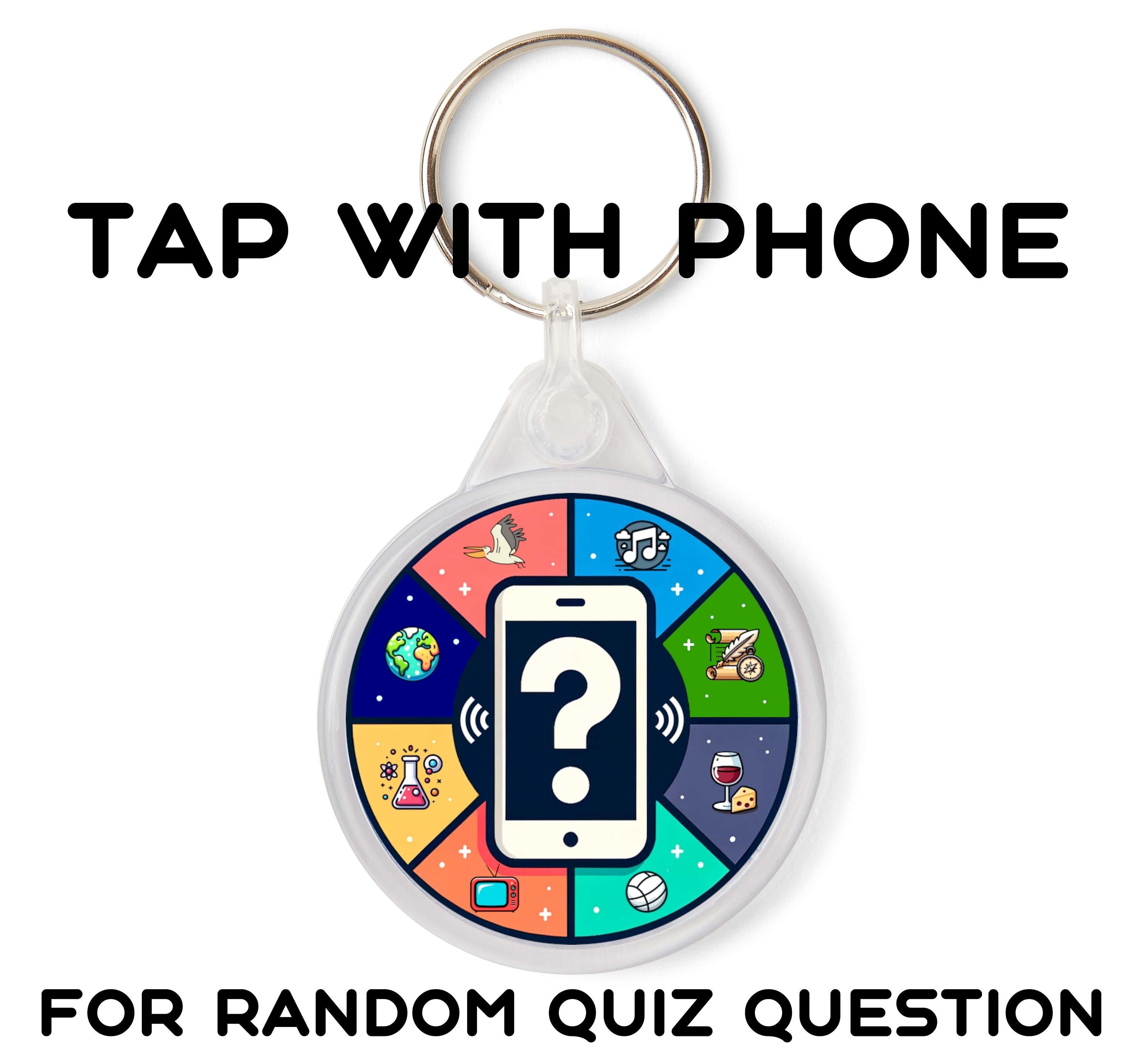 Random General Knowledge Quiz Question Generator Smart Keyring NFC Men