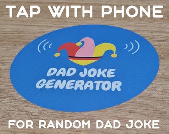 Random Dad Joke Kitchen Wall Sticker 10cm Waterproof - Men's Funny Office Gadget Gift Idea - Removable Vinyl Sticker - Fun Witty Kitchen NFC