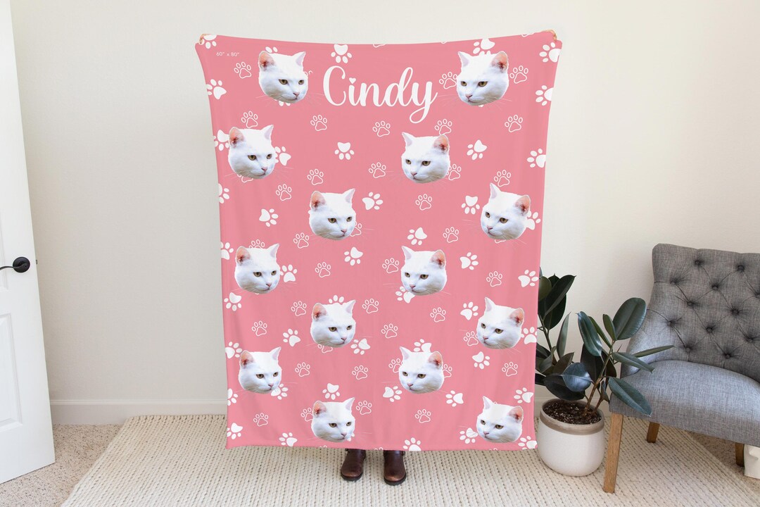 Custom Pet Blanket With Photo Personalized Cat Blanket Pet Etsy