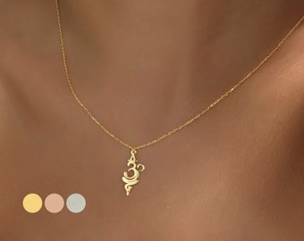 14K Gold Plated Breathe Necklace  - Silver Sanskrit Symbol Breathe - Symbol Necklace - Yoga Necklace - Sanskrit Jewelry - Mothers Day Gift