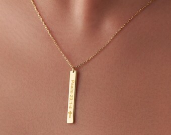 Custom Bar Necklace, Engraved Name Bar Pendant, Personalized Bar Necklace, Jewelry Gift for Women, Birthday Gift for Her, Christmas Gifts