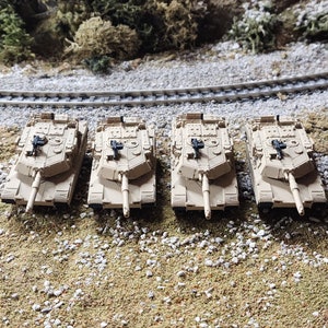 4 Pack N Scale 1:160 M1A1 Abrams MBT- US Army Desert Camo