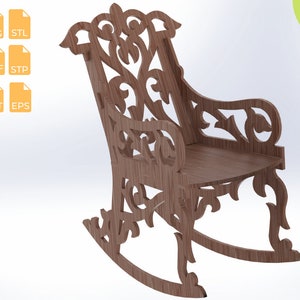 Arm Chair Digital File For CNC Machine, Technical Digital Files For Arm Chair, Chair Assembly STL Files, 3D Files For Architecturel Project