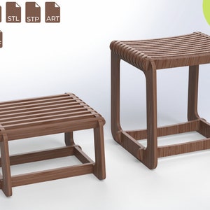 2 Stooles Design For Milling, CNC Design For Wooden Do It Yourself Project, Laser Cut Files For CNC Routers, Furniture Design For Home